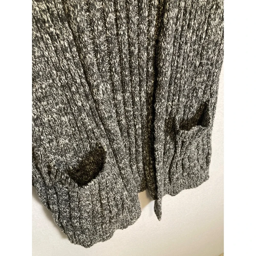 Textered Layering Hippie Rose Women S Gray Marled Ribbed Pocket Cardigan‎